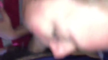 Sexy married blonde gets cum from black dick on her Breasts. Husband removes wife's adventures on camera