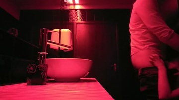 Hardcore sex in a club bathroom