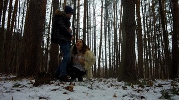 Semen In Jaws After Giving Head In The Winter Forest!