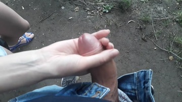 Unknown ass fingering guy right at the crowded lake
