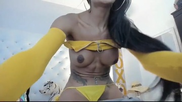 Latin Shemale Massive Orgasms Again :)
