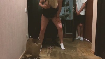 Delivery Man Creampied Me While Husband Watched - LuvGaru