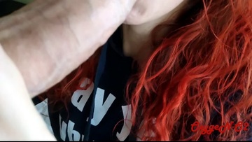 A redheaded nymphomaniac rides a cock