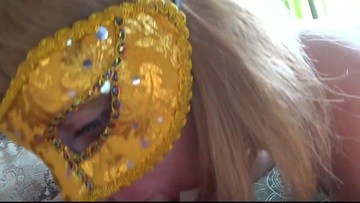 Very Hairy Girl Sucks a Fat Man's Cock getting Cum in her Mouth
