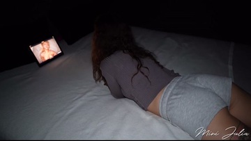 The roommate roughly pounded the college girl until she had a powerful orgasm