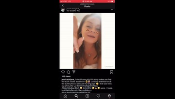 A young beauty gives a blowjob live on air