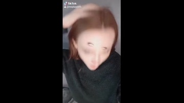 Naughty lustful girl gets naked on Tiktok