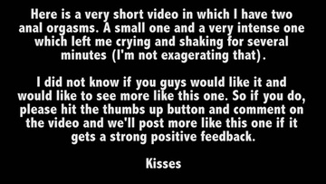 A quick but very intense orgasm makes me scream and shake