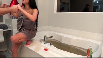 Victoria fucks Johnny w/ big tits and tight pussy at home til they orgasm