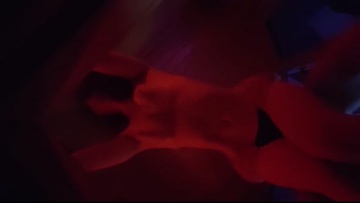 Fucking in the neon light brought the beauty to orgasm