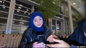 Iranian hijab Nadja gets anal fucked in the toilet and in a hallway to pay for the plane