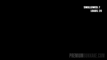 PremiumBukkake - Kate Rich swallowing 85 loads in bukkake