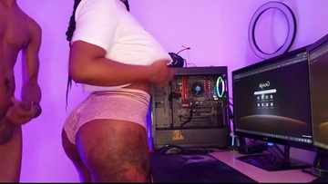 BUSTY maid gets FUCKED in the office and gets her MOUTH filled with CUM