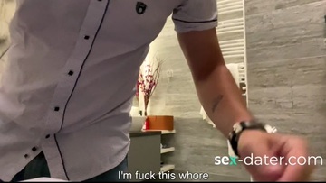 CHEATED in TOILET of the CLUB! HUSBAND noticed sperm on her face!