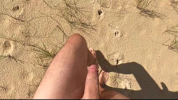 A stranger surprises me naked to finger at the beach and jerks off on me I want him to fuck me