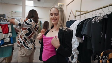 Powerful fucking with a gorgeous woman in a dressing room.