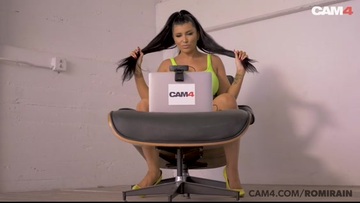 A slutty whore shows off her charms.