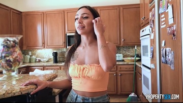 Pretty woman performs blowjobs and fries herself.