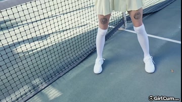 Shrooms Q takes a break from tennis lessons to ride a big dick