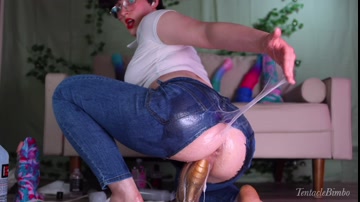 Goth FILLED with 10 CREAMPIES from BAD DRAGON DILDOS