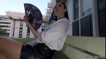 Spanish office worker with a big ass gets fucked hard on the street and in a hotel with two strangers