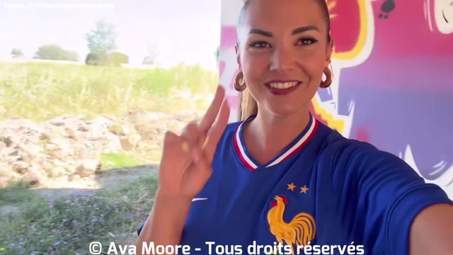 GIANT BUKKAKE - French Slut Sucks Strangers for Euro 2024 of Football