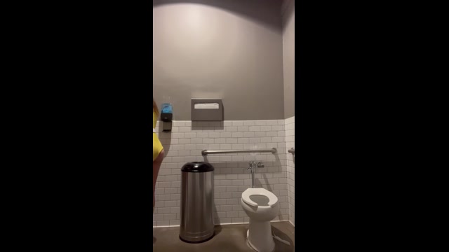 PussyRanger Public Bathroom Dildo Play